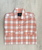 Drake's Check Red White Double Pocket Cotton Shirt - House Of Huntington