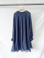 Sportmax by Max Mara Blue Chiffon Sheer Long Sleeve Dress