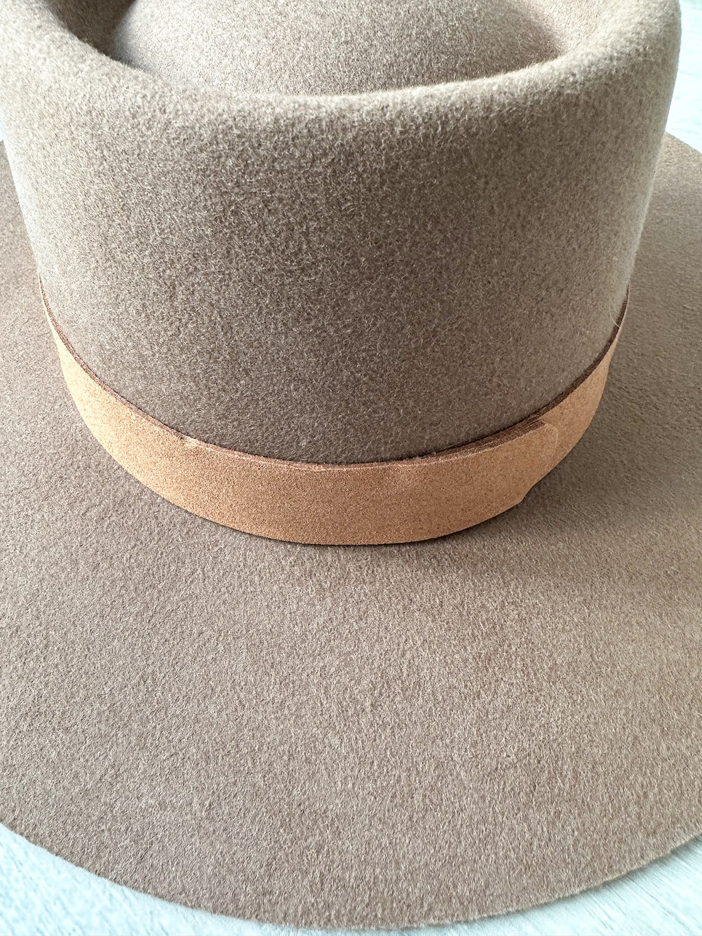Lack Of Color Brown Wool Suede Band Trim Boho Hat - House Of Huntington