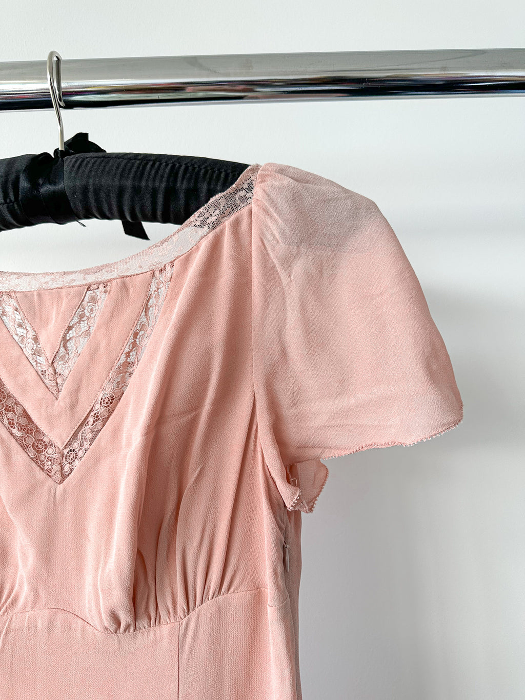 Reformation Dusty Pink Malena Lace Chiffon Dress