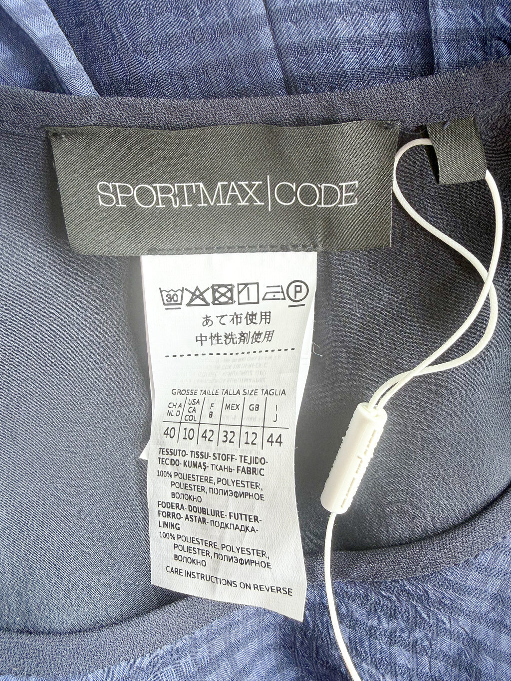 Sportmax by Max Mara Blue Chiffon Sheer Long Sleeve Dress