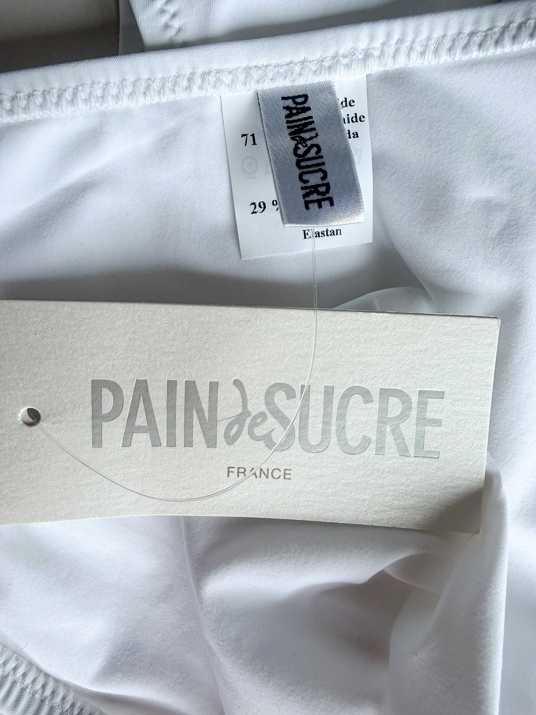 Pain De Sucre White Lace Eyelet Trinkini Swimsuit in Tiare