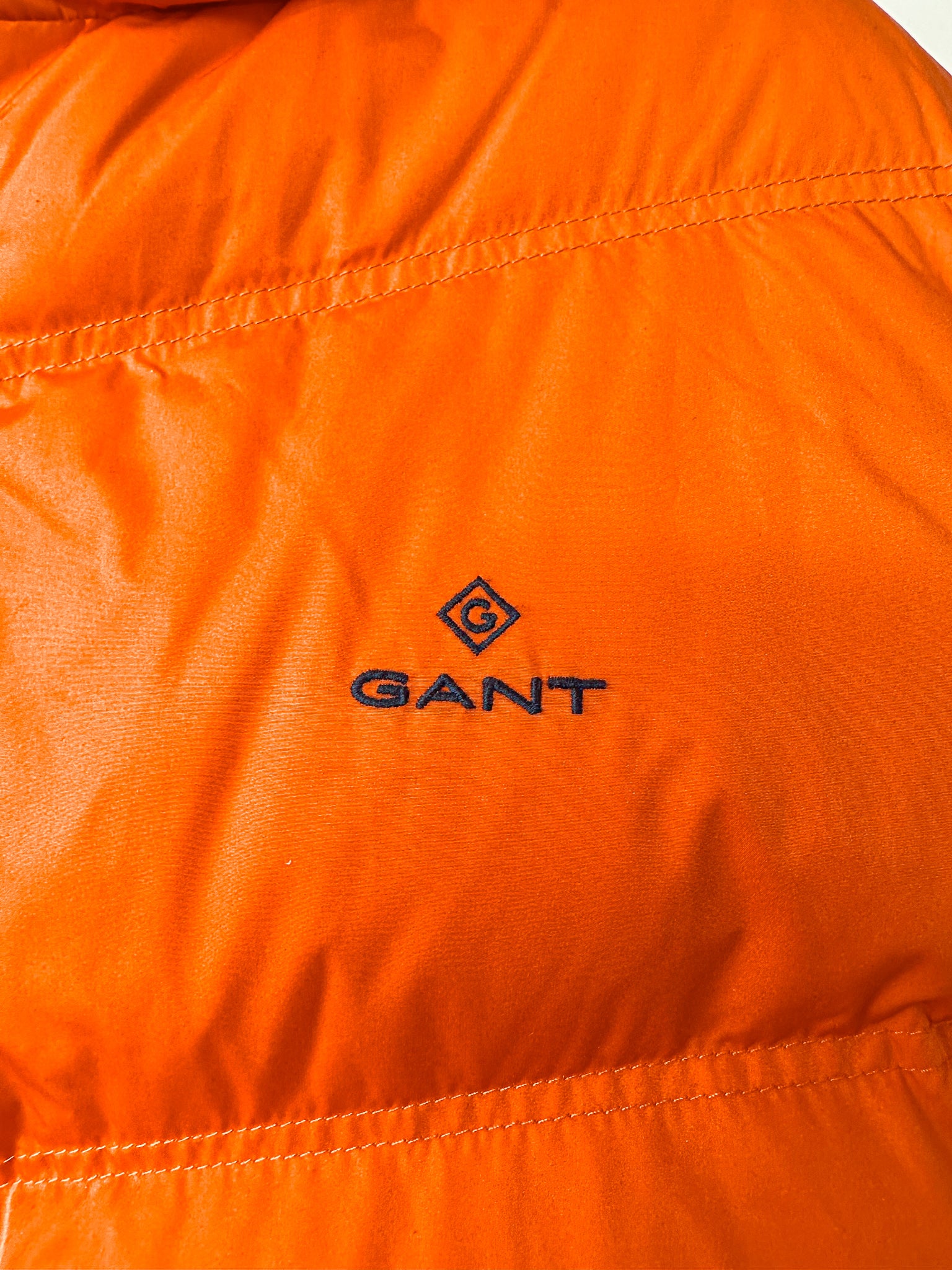 Gant Alta Long Down Jacket In Orange