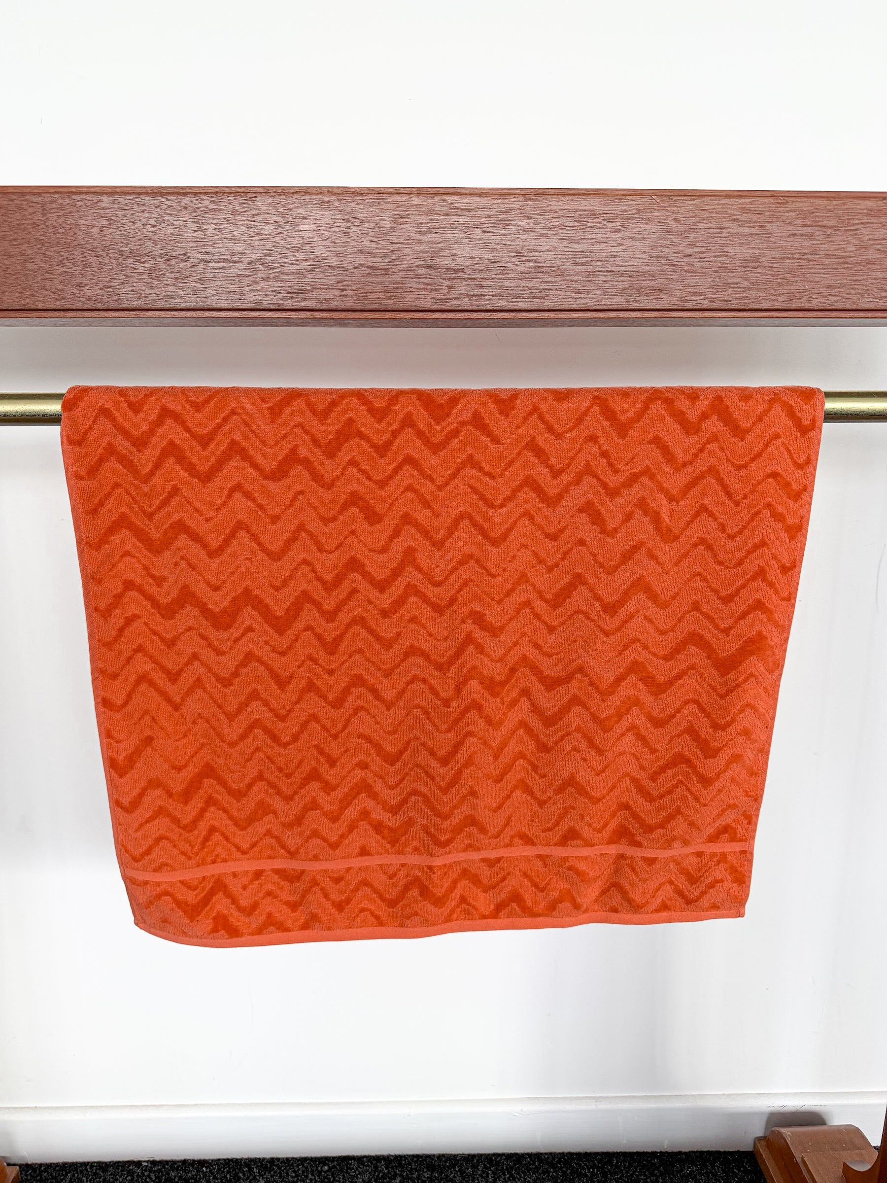 Missoni Home Orange ZigZag Terrycloth Cotton Bath Sheet Towel