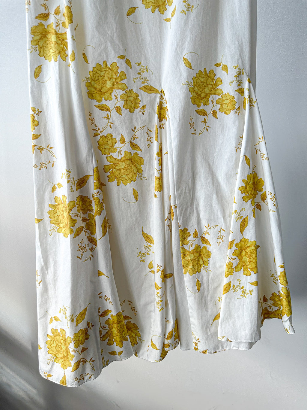 Emilia Wickstead Marita Floral-print Cotton-poplin Yellow White Square Neck Dress - House Of Huntington