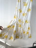 Emilia Wickstead Marita Floral-print Cotton-poplin Yellow White Square Neck Dress - House Of Huntington