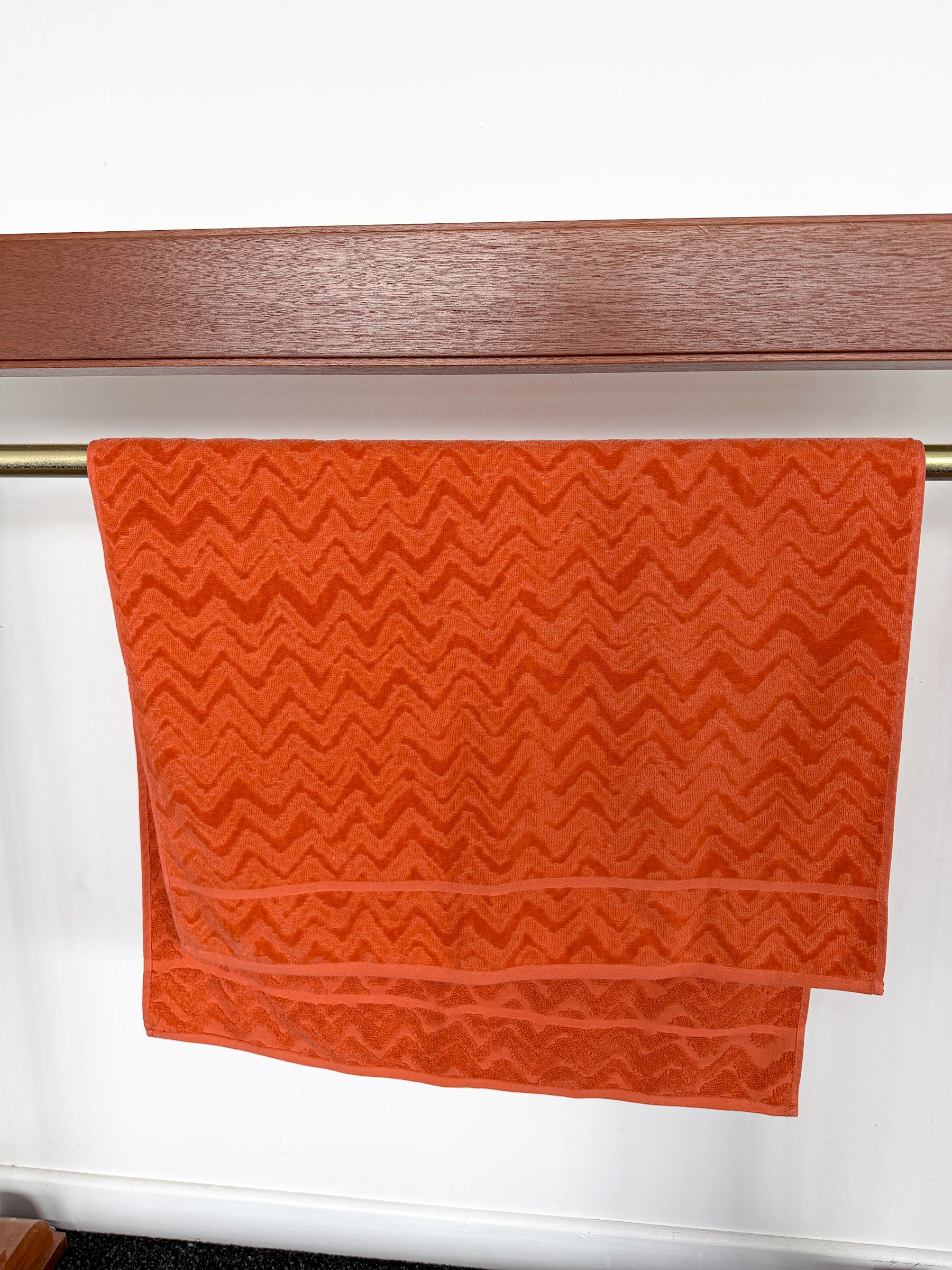 Missoni Home Orange ZigZag Terrycloth Cotton Bath Sheet Towel