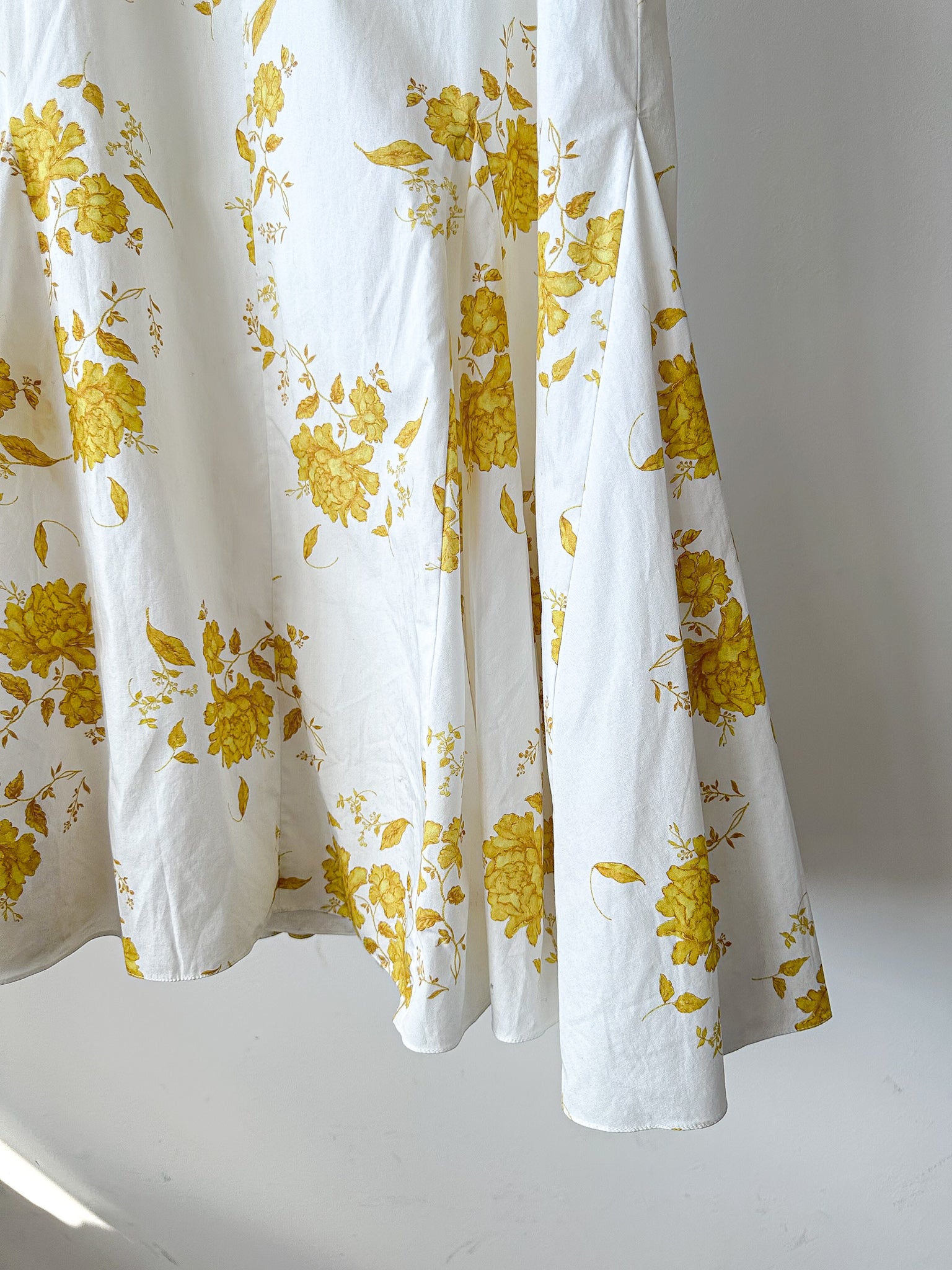 Emilia Wickstead Marita Floral-print Cotton-poplin Yellow White Square Neck Dress - House Of Huntington
