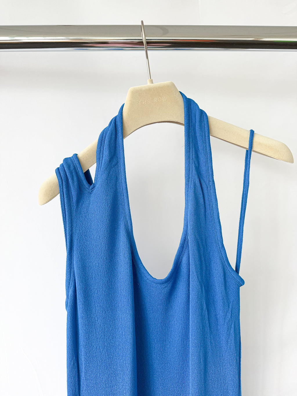 Proenza Schouler Blue Halterneck Jersey Maxi Dress