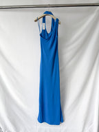 Proenza Schouler Blue Halterneck Jersey Maxi Dress