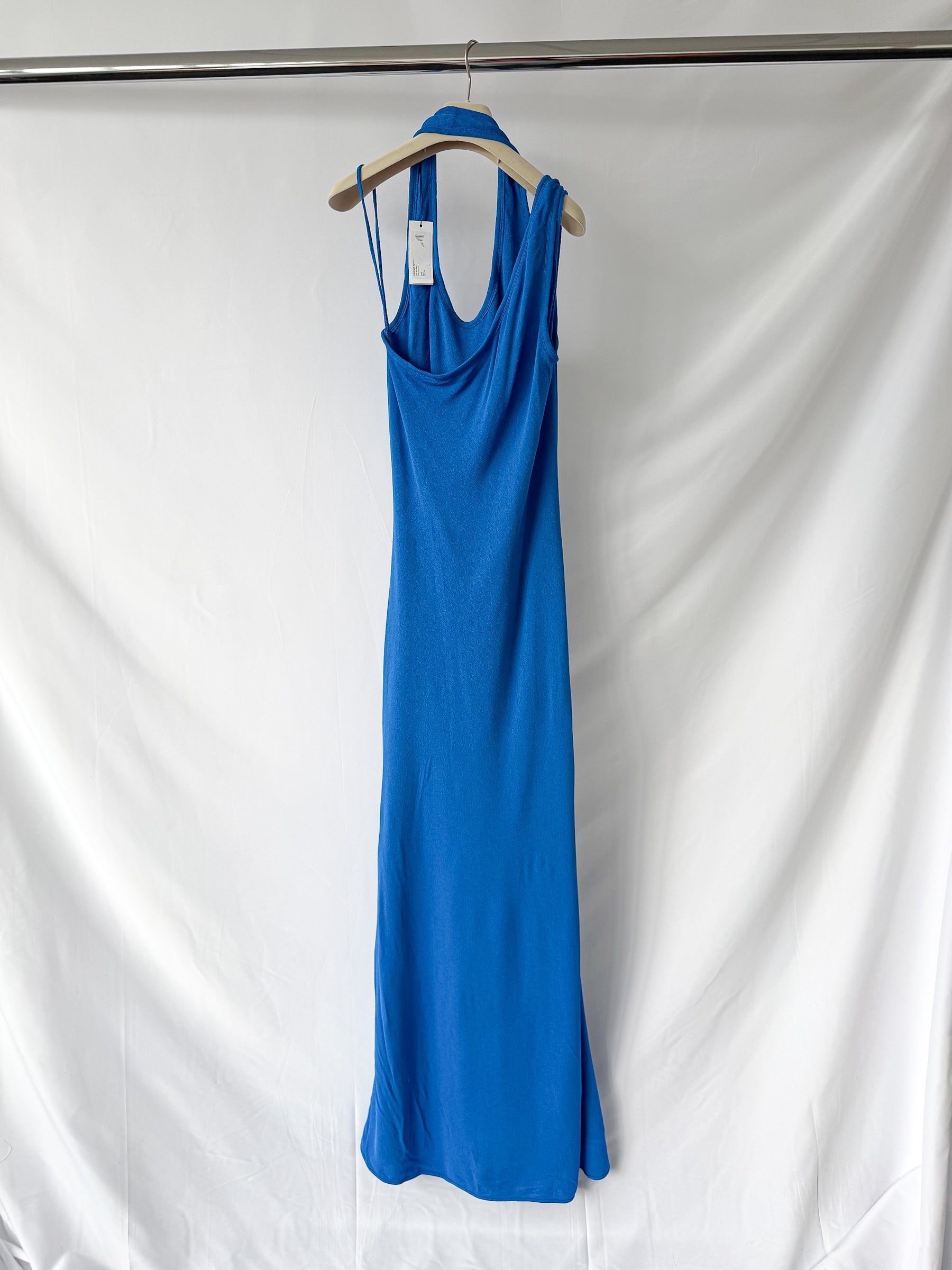 Proenza Schouler Blue Halterneck Jersey Maxi Dress