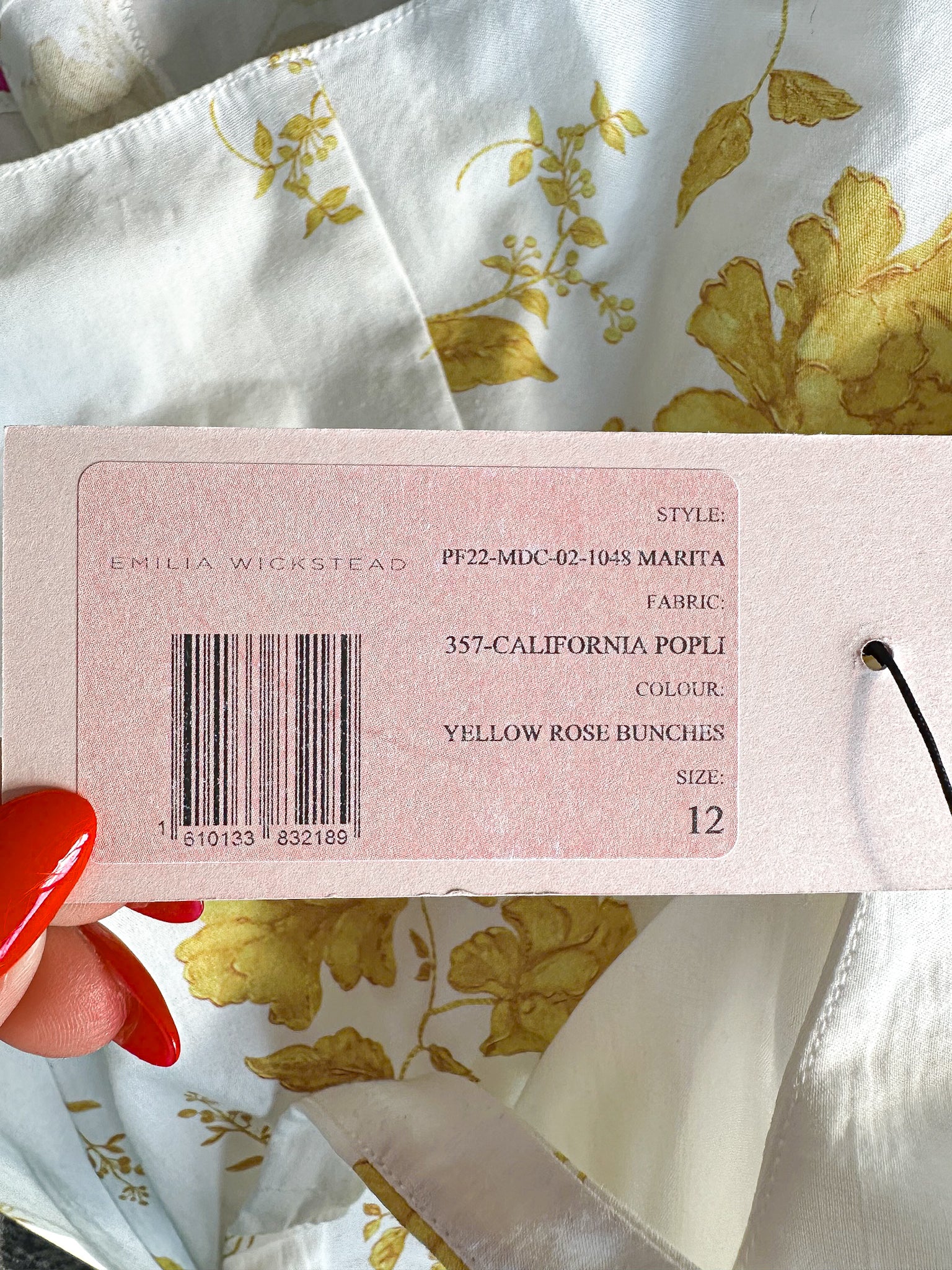 Emilia Wickstead Marita Floral-print Cotton-poplin Yellow White Square Neck Dress - House Of Huntington