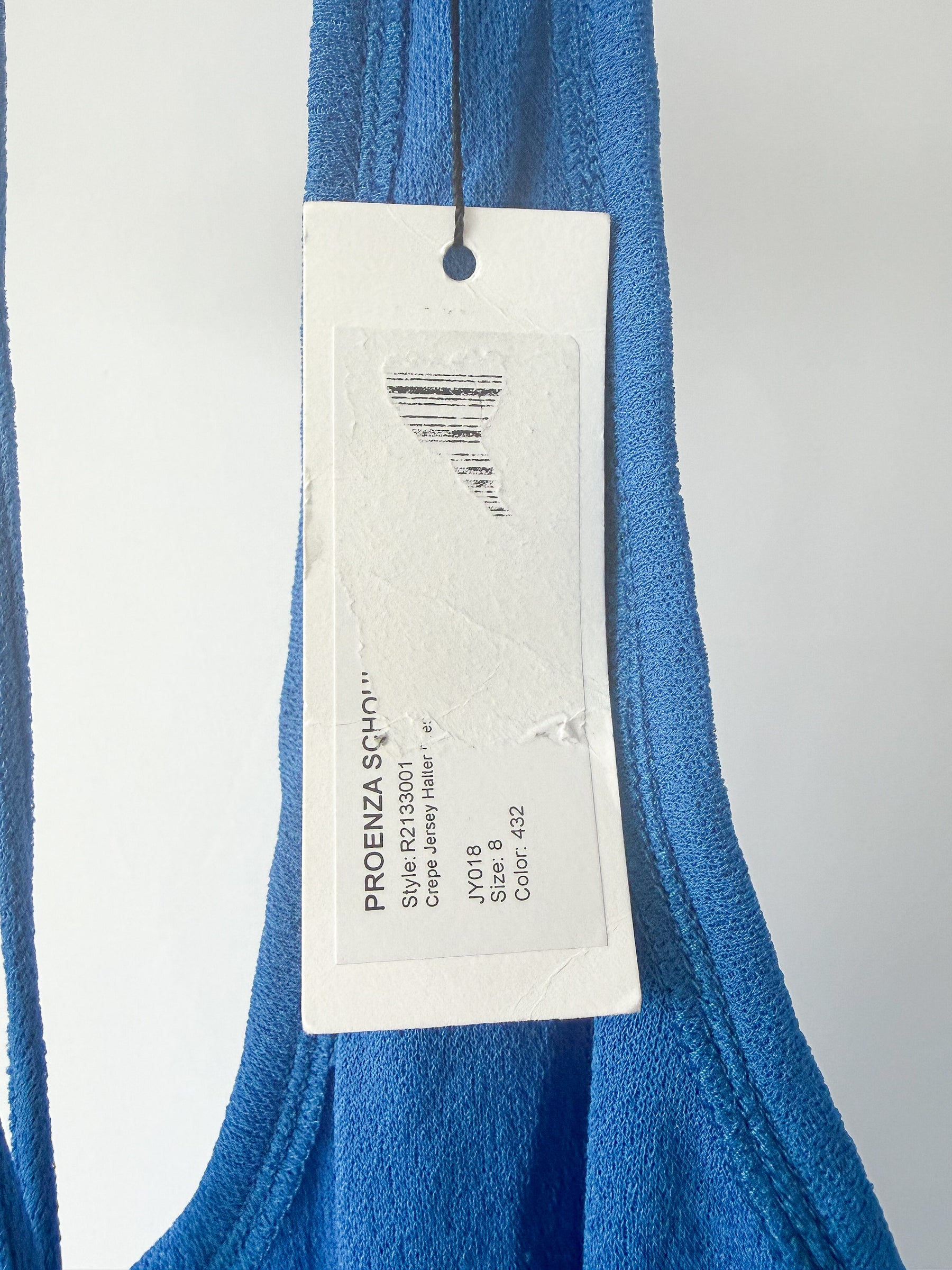 Proenza Schouler Blue Halterneck Jersey Maxi Dress