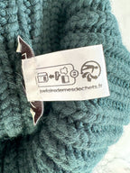 Lanvin Green Logo Tab Ribbed Knit Wool Beanie Hat