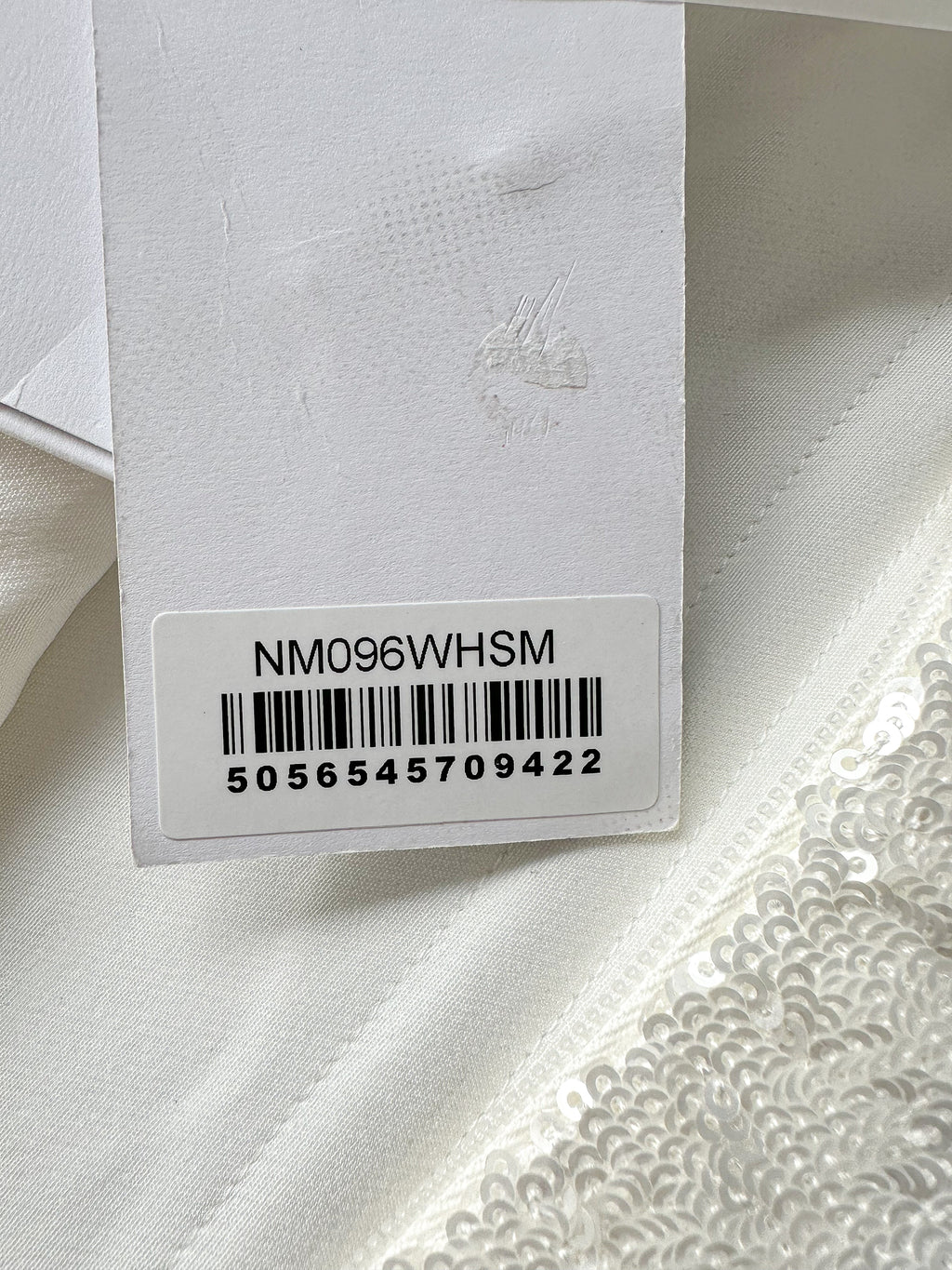 Nadine Merabi Nina White Sequinned Diamante Strap Bodycon Corset Dress