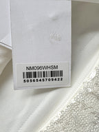 Nadine Merabi Nina White Sequinned Diamante Strap Bodycon Corset Dress