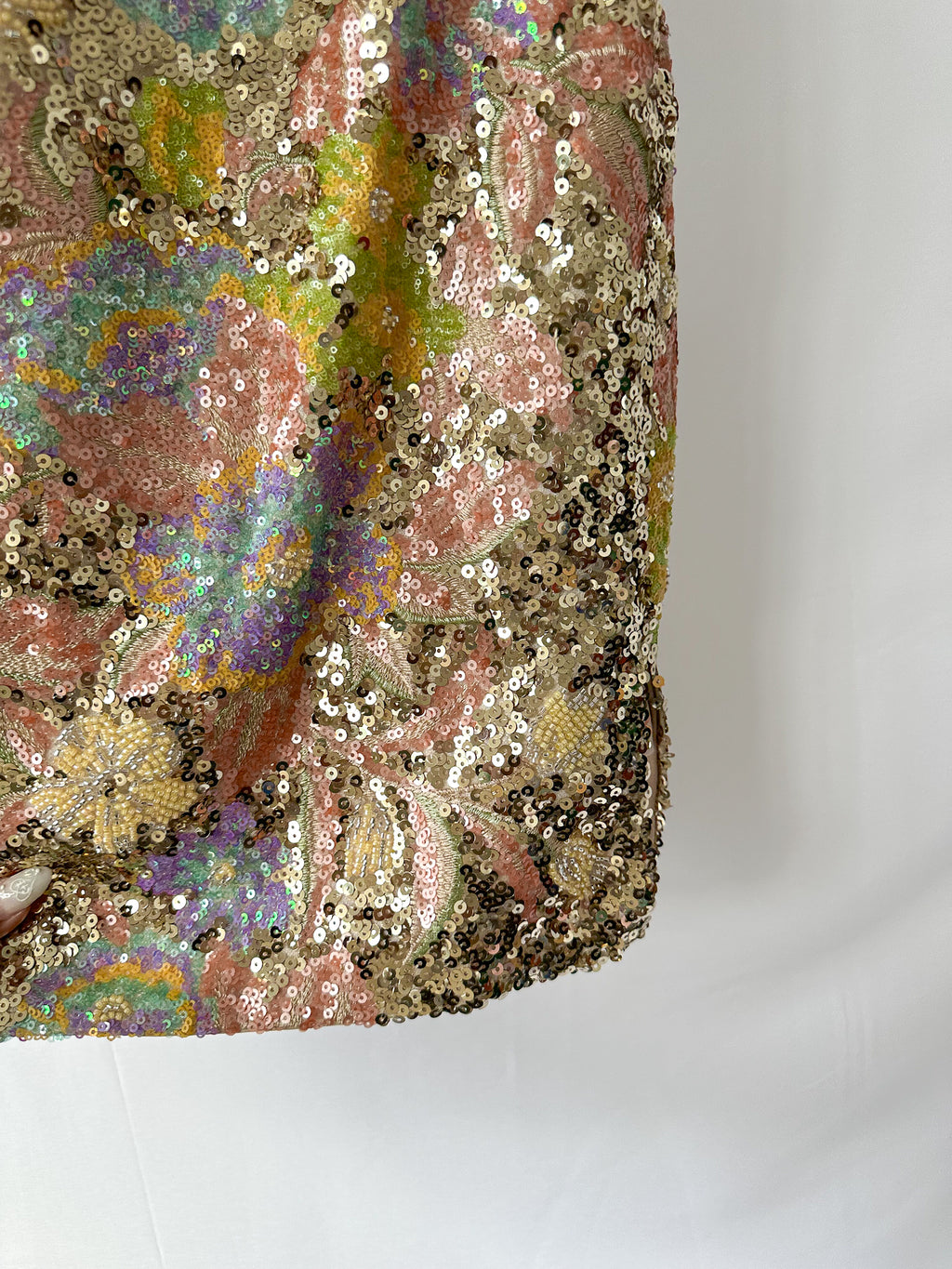 Nadine Merabi Leila Full Sequinned Embroidered Strapless Mini Dress