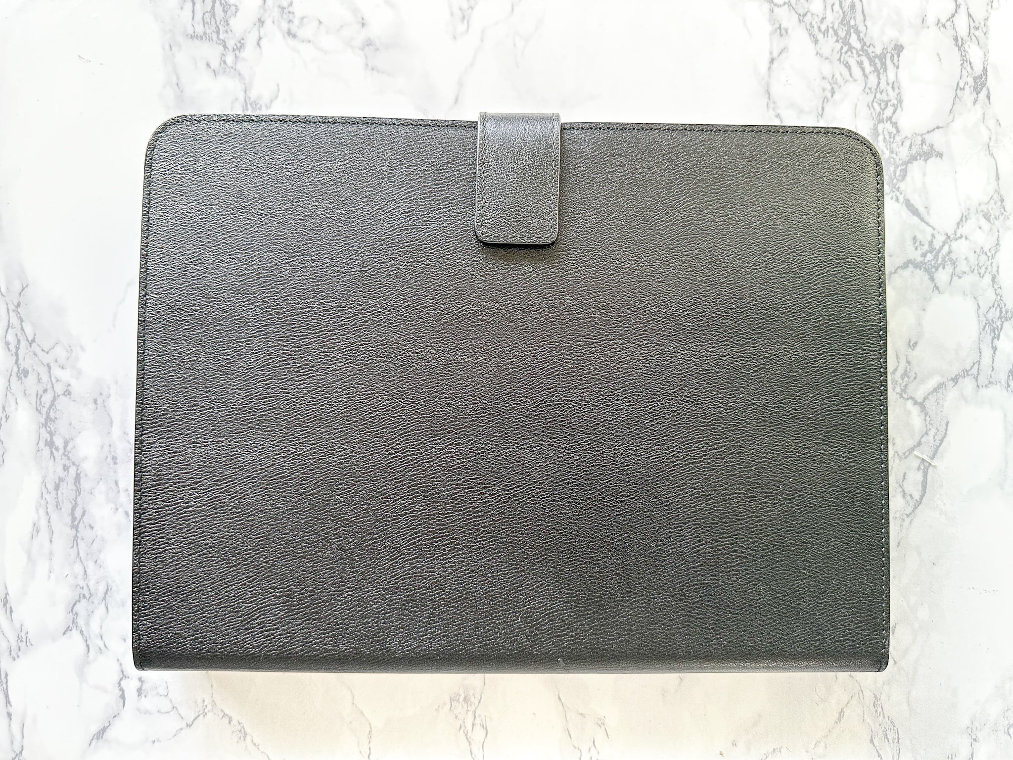 Smythson of Bond Street Black Leather Ipad Wallet Case