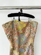 Nadine Merabi Leila Full Sequinned Embroidered Strapless Mini Dress