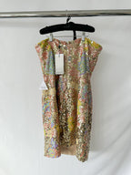 Nadine Merabi Leila Full Sequinned Embroidered Strapless Mini Dress