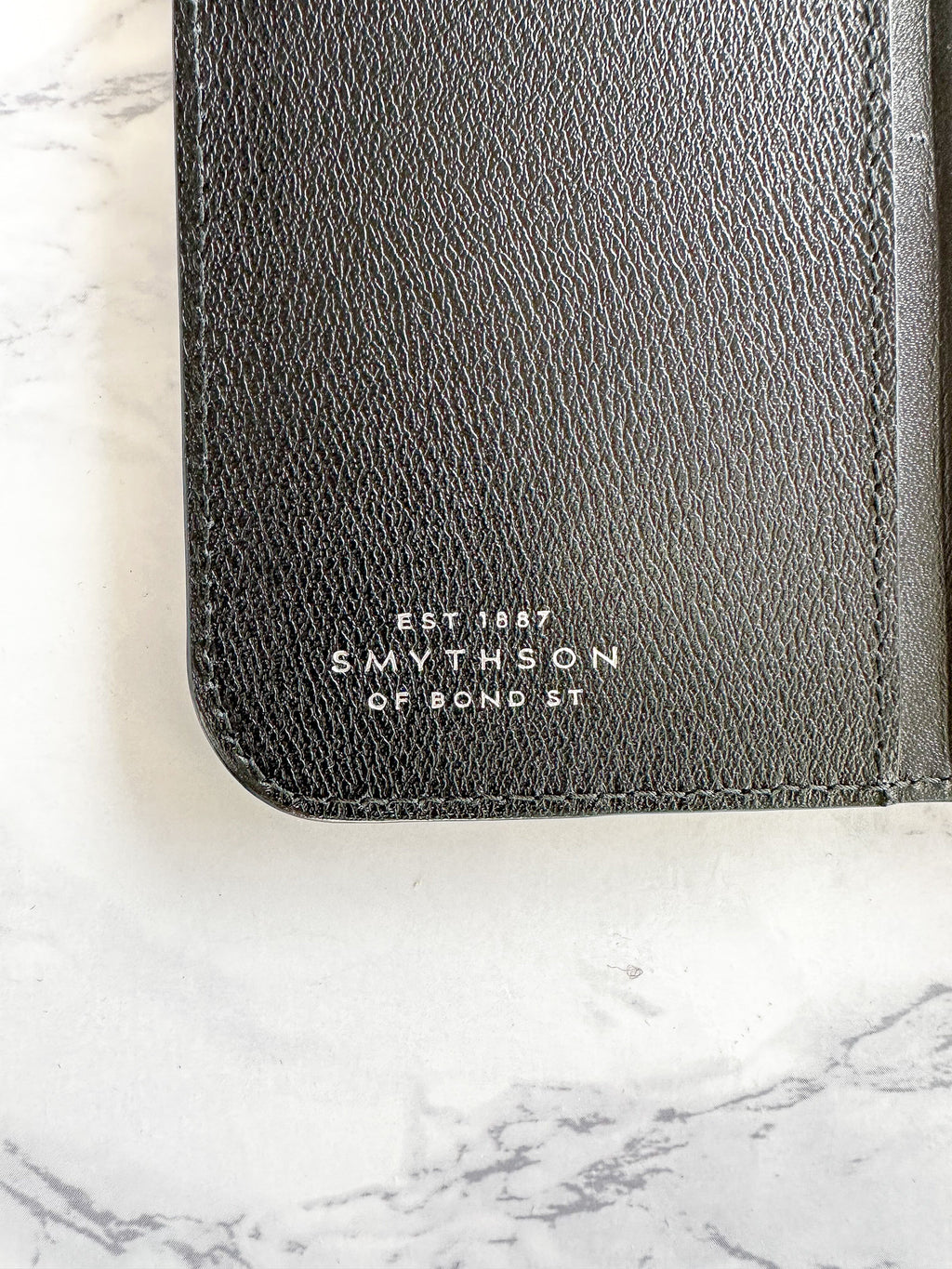 Smythson of Bond Street Black Leather Ipad Wallet Case