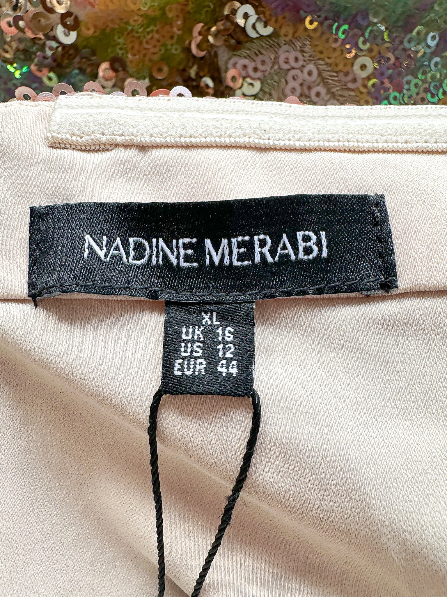 Nadine Merabi Leila Full Sequinned Embroidered Strapless Mini Dress