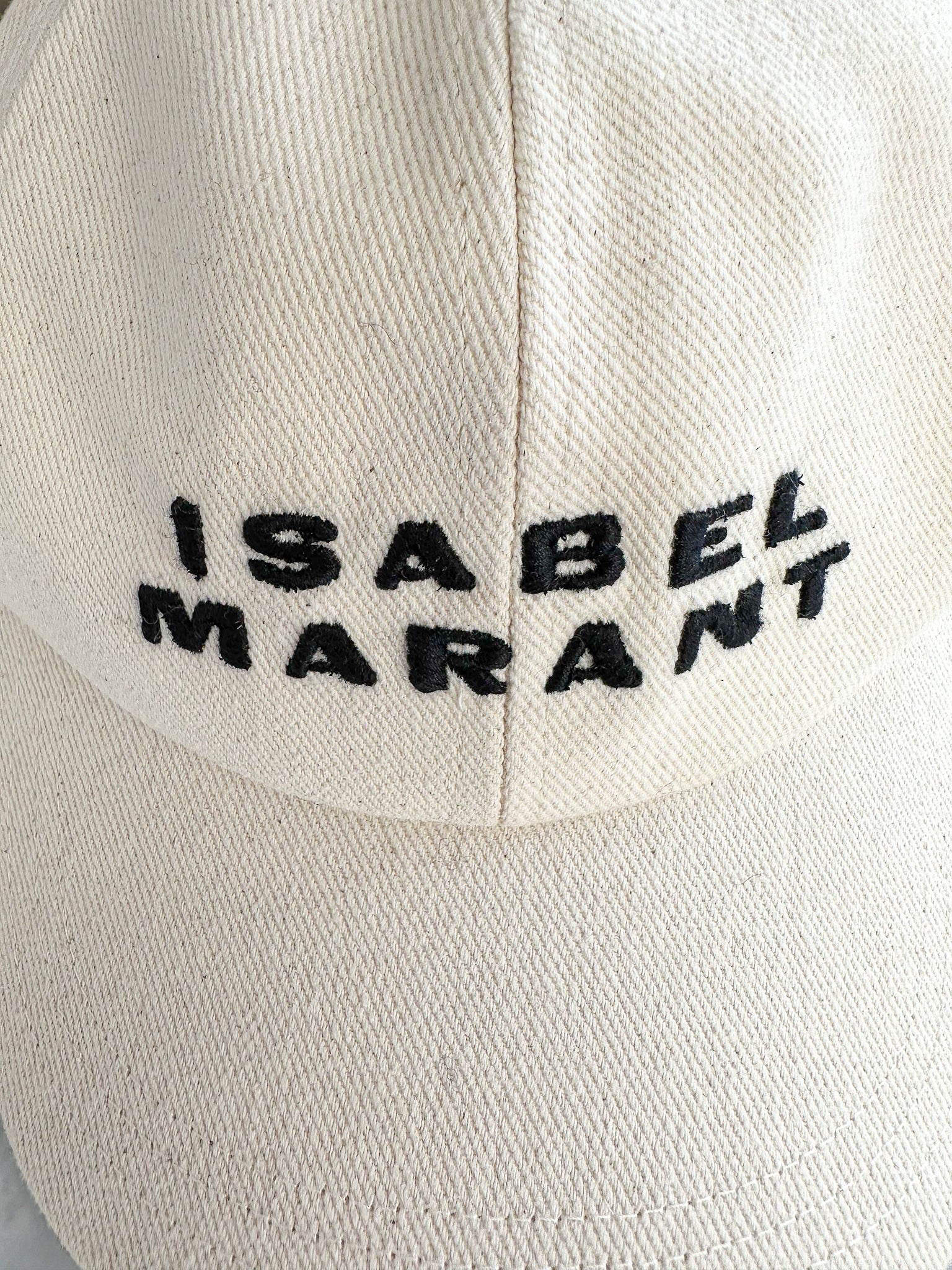 Isabel Marant Spellout Logo Front Tyron Ecru Baseball Cap