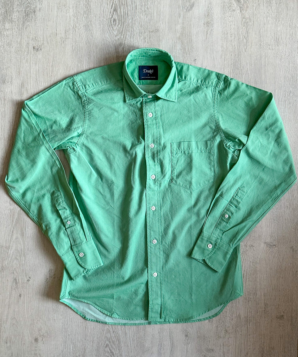 Drake's Oxford Cloth Button Down Shirt In Green - House Of Huntington