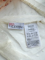 Red Valentino Bow Tie Sheer Floral Detail Blouse