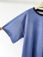 MM6 Maison Margiela Blue Deconstructed Cut-Out Crew Neck T-Shirt