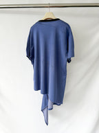 MM6 Maison Margiela Blue Deconstructed Cut-Out Crew Neck T-Shirt