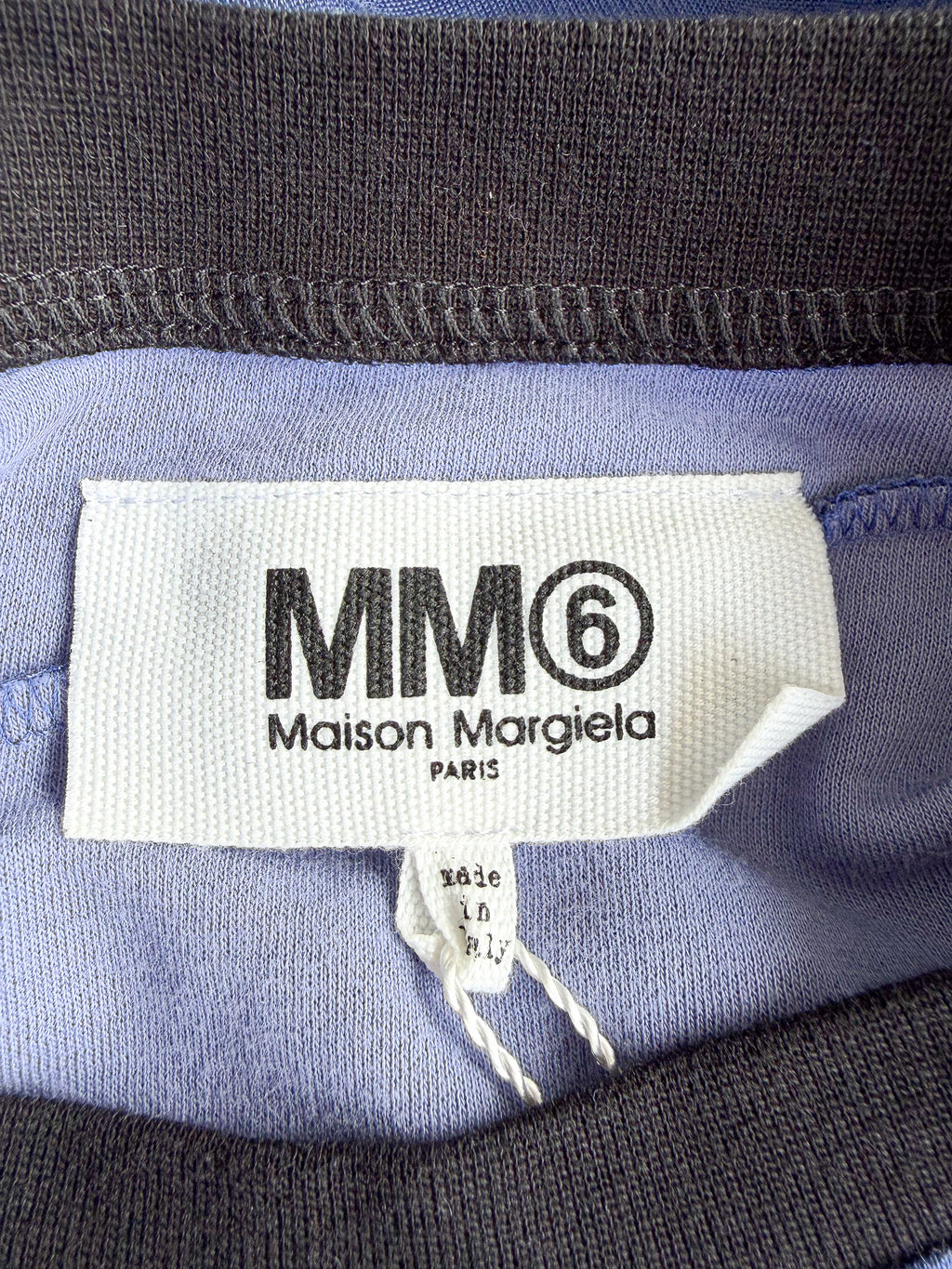 MM6 Maison Margiela Blue Deconstructed Cut-Out Crew Neck T-Shirt