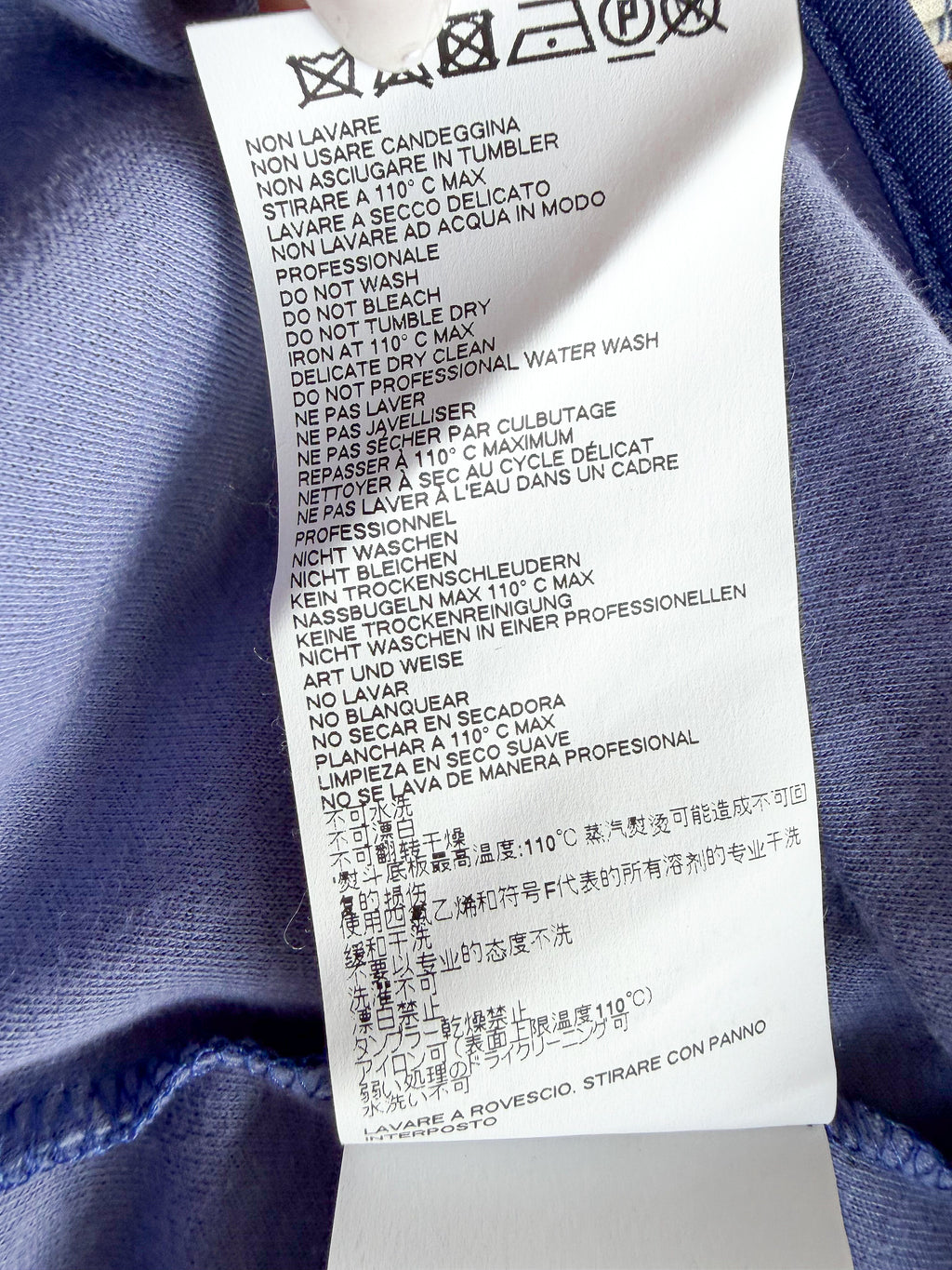MM6 Maison Margiela Blue Deconstructed Cut-Out Crew Neck T-Shirt