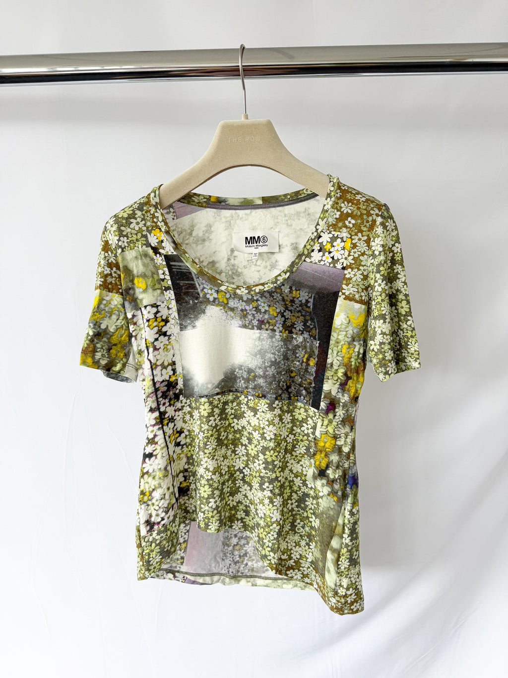 MM6 Maison Margiela Floral Print Scoop Neck T-shirt