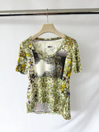 MM6 Maison Margiela Floral Print Scoop Neck T-shirt