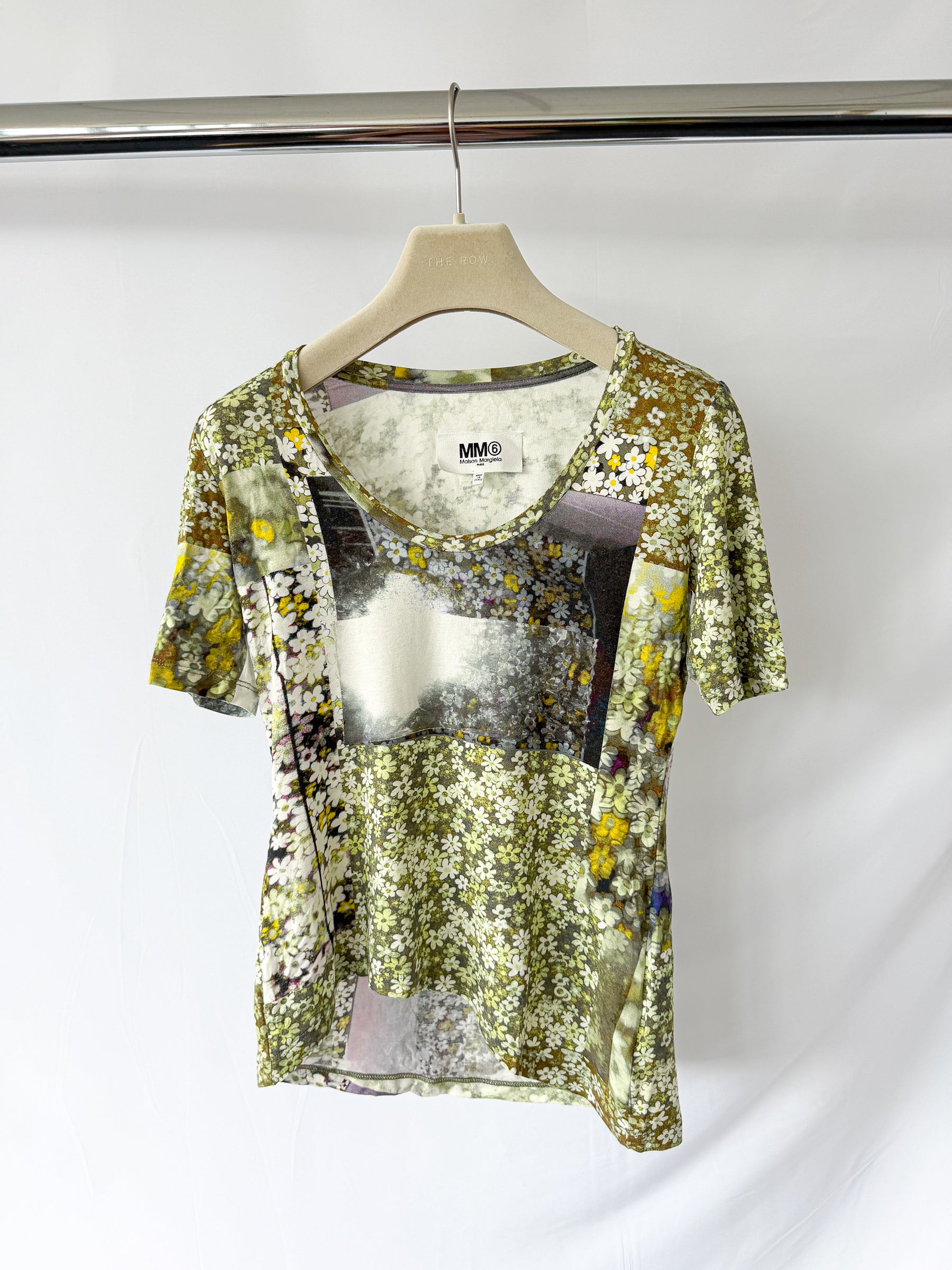 MM6 Maison Margiela Floral Print Scoop Neck T-shirt