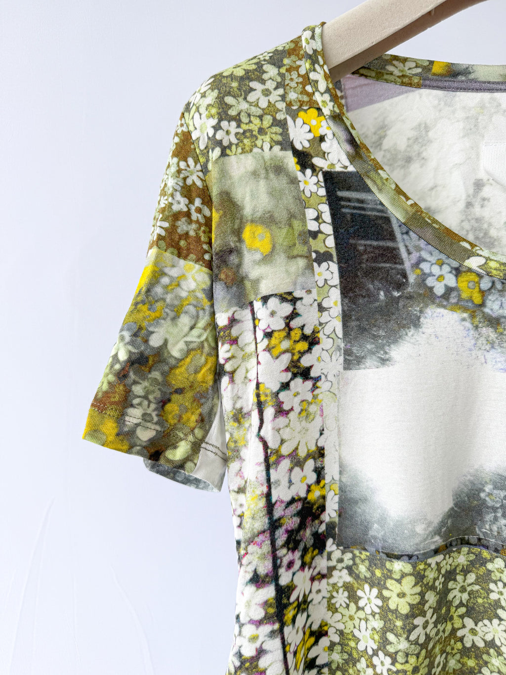 MM6 Maison Margiela Floral Print Scoop Neck T-shirt