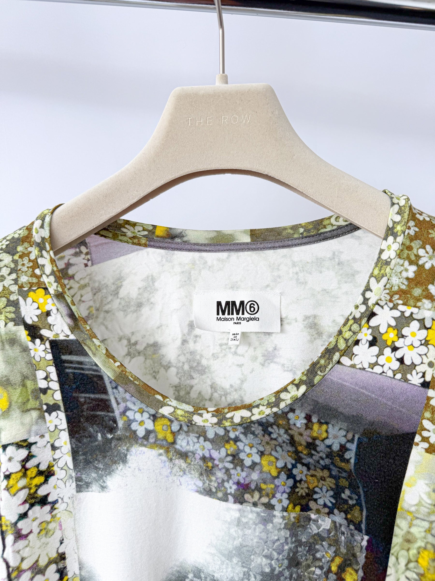 MM6 Maison Margiela Floral Print Scoop Neck T-shirt