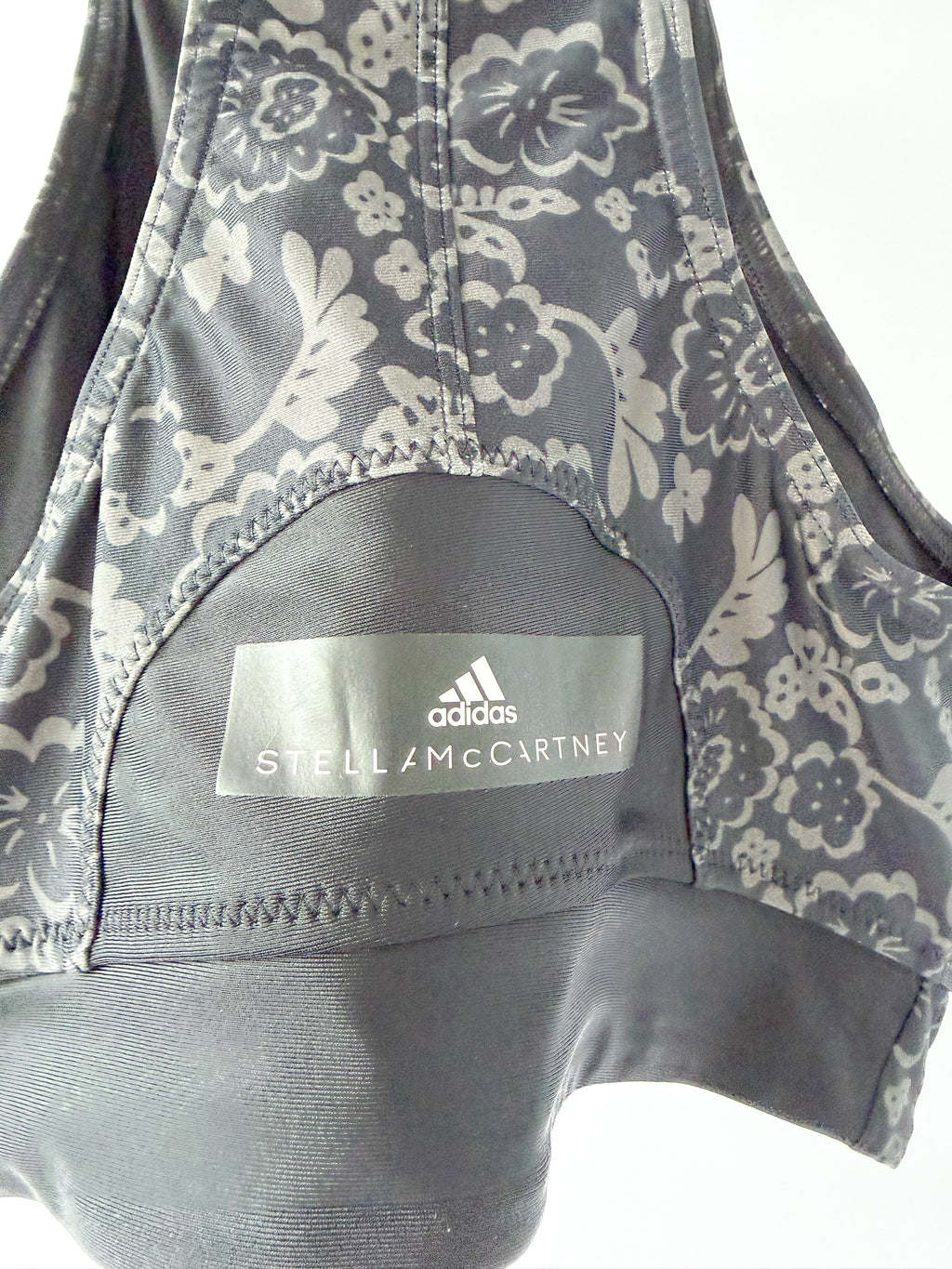 Stella McCartney Adidas Floral Print Zip-Up Tankini Bikini Top