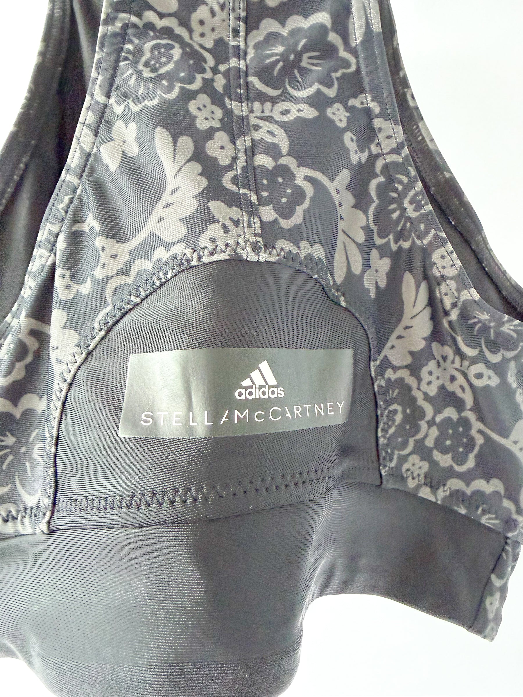 Stella McCartney Adidas Floral Print Zip-Up Tankini Bikini Top