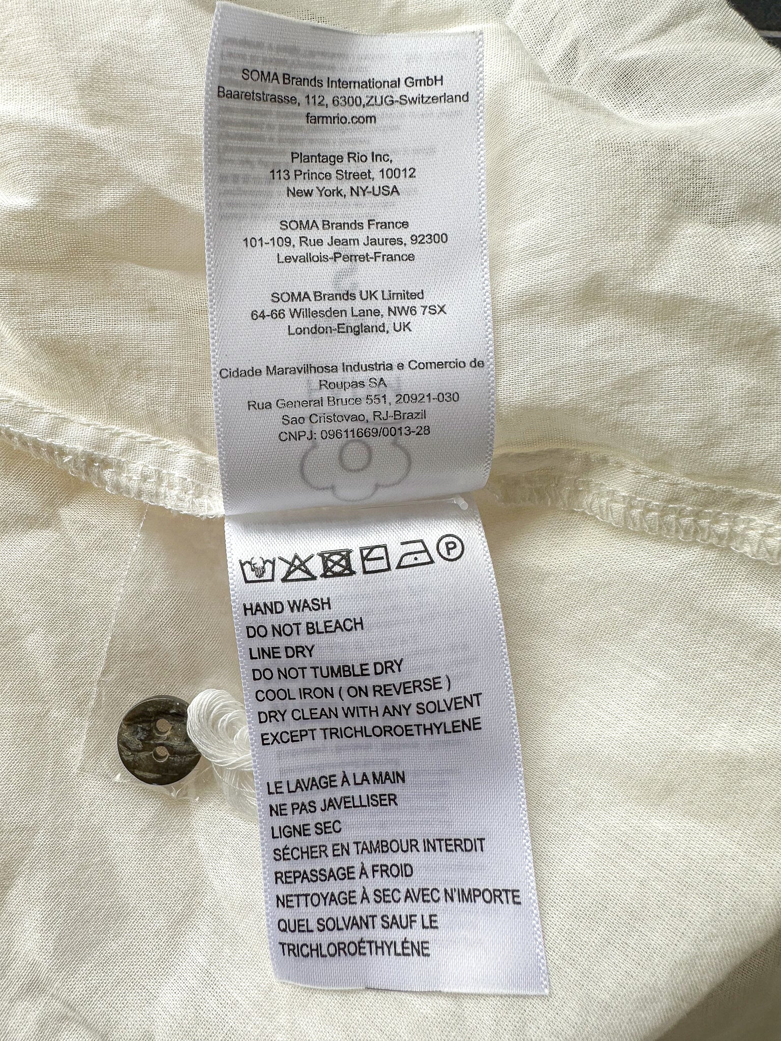 Farm Rio Jacquard Ikat White Long Sleeve Midi Dress