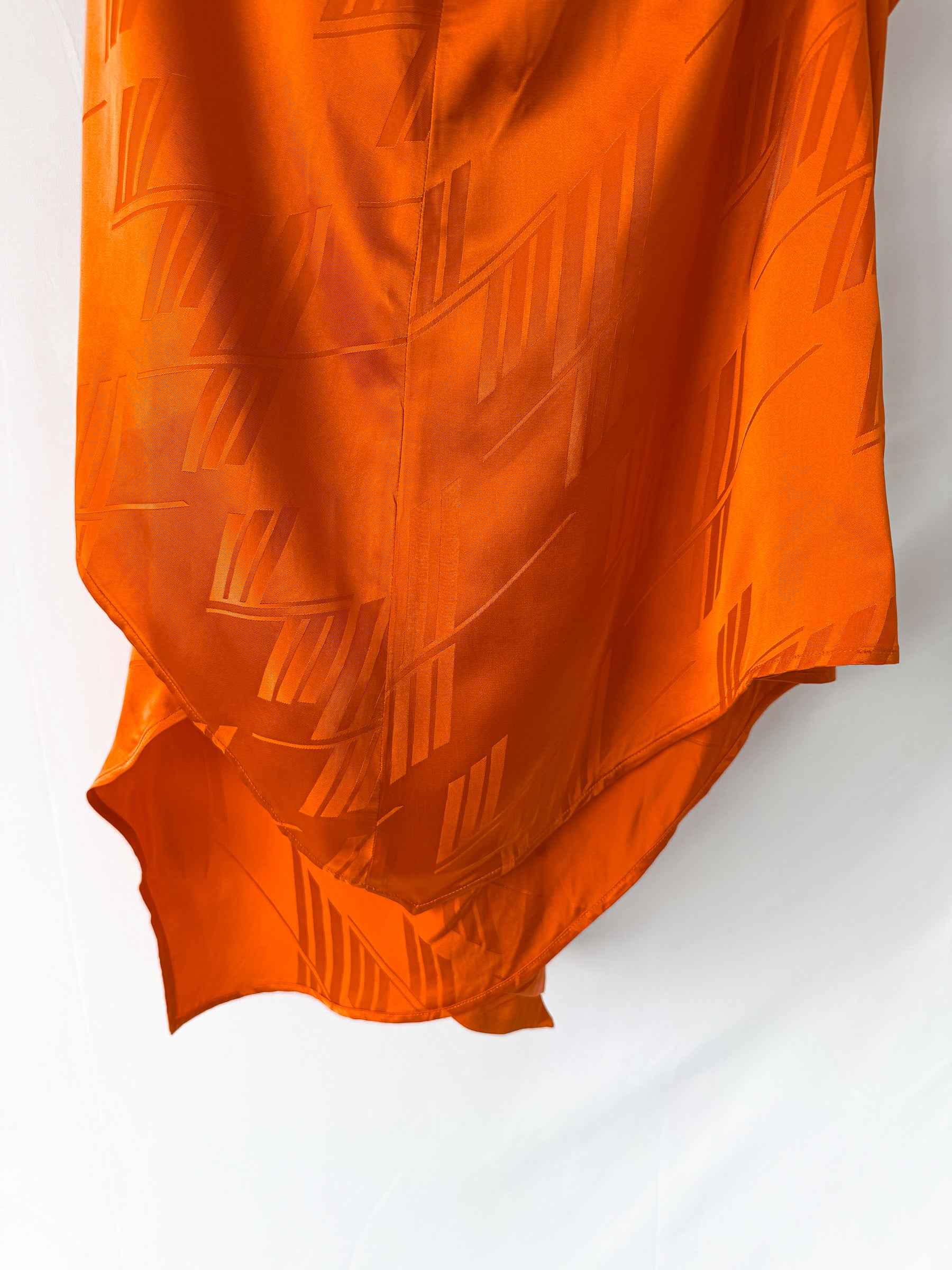 The Attico Orange Becky Halterneck Satin Mini Dress
