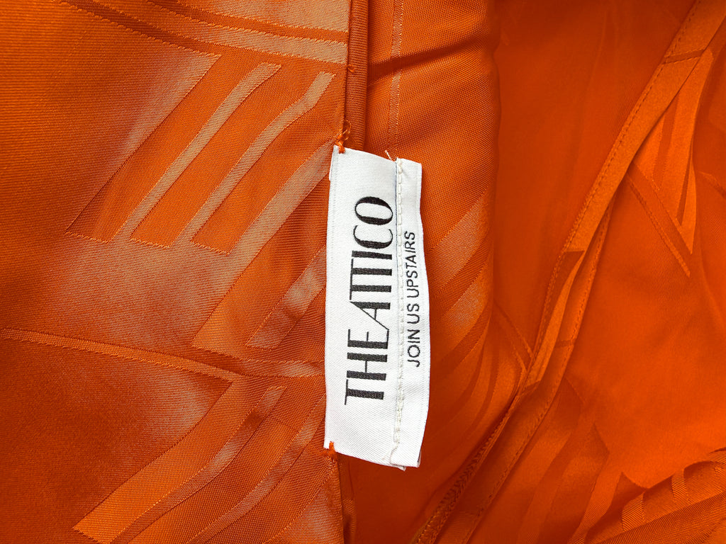 The Attico Orange Becky Halterneck Satin Mini Dress