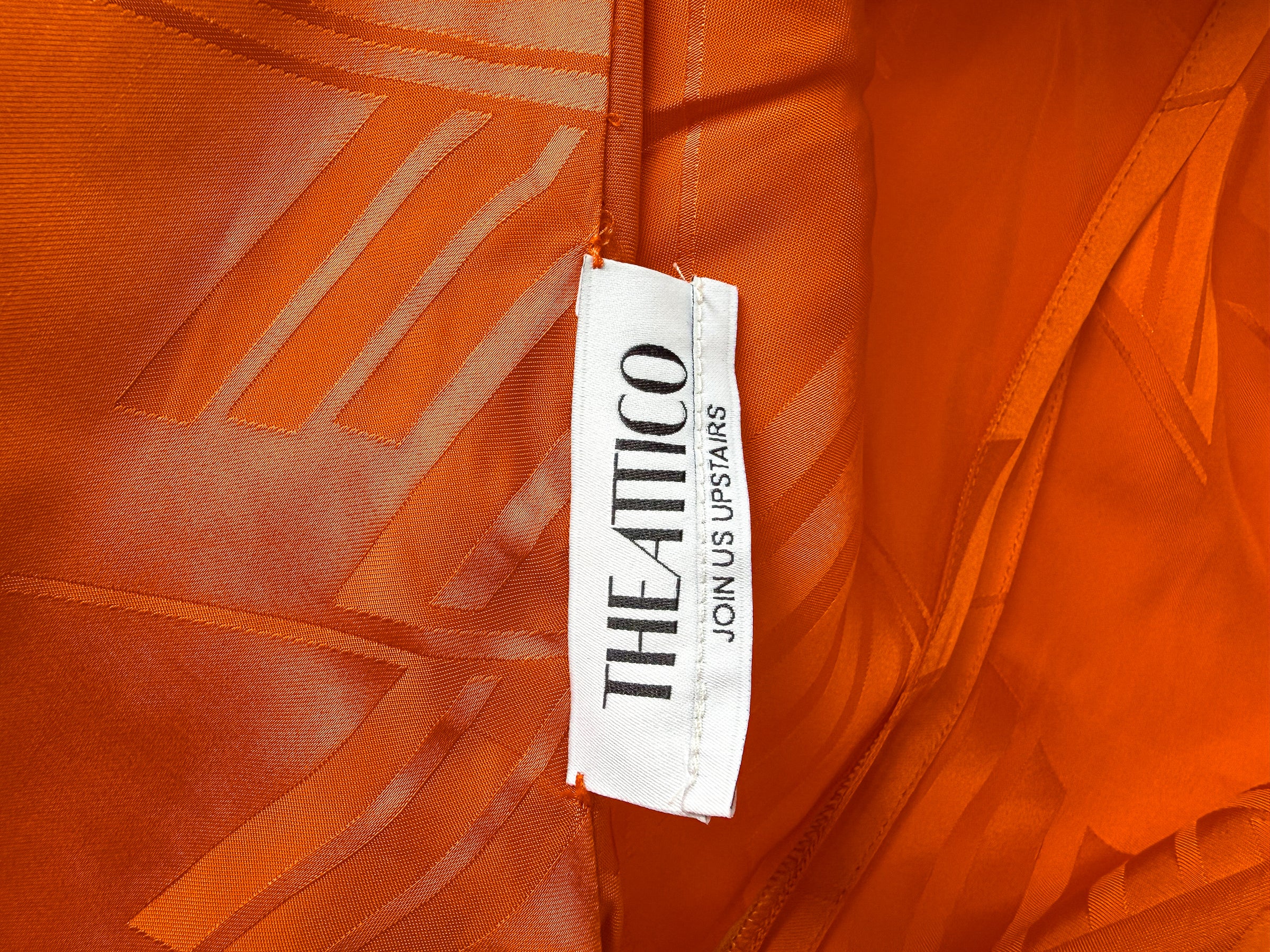 The Attico Orange Becky Halterneck Satin Mini Dress