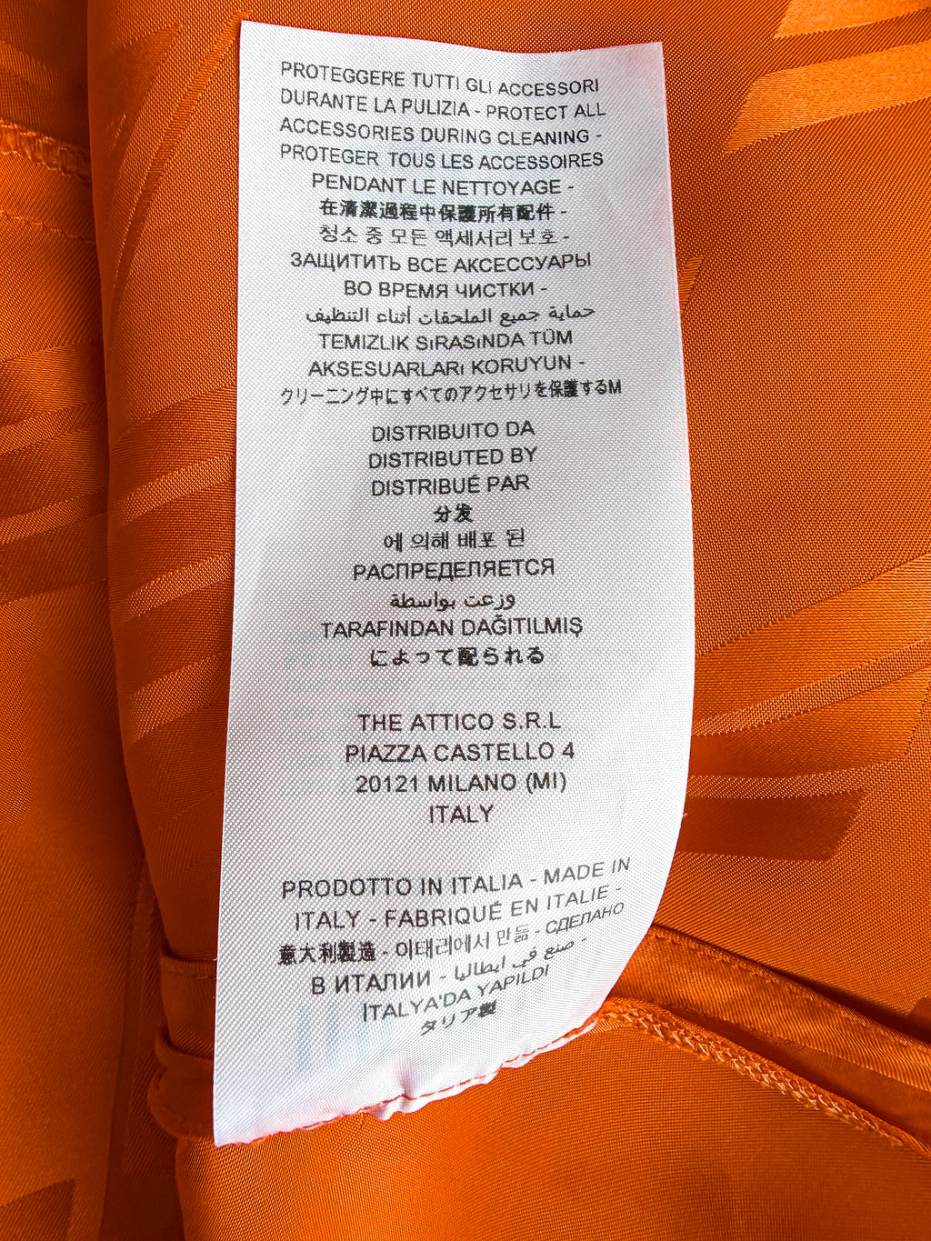 The Attico Orange Becky Halterneck Satin Mini Dress