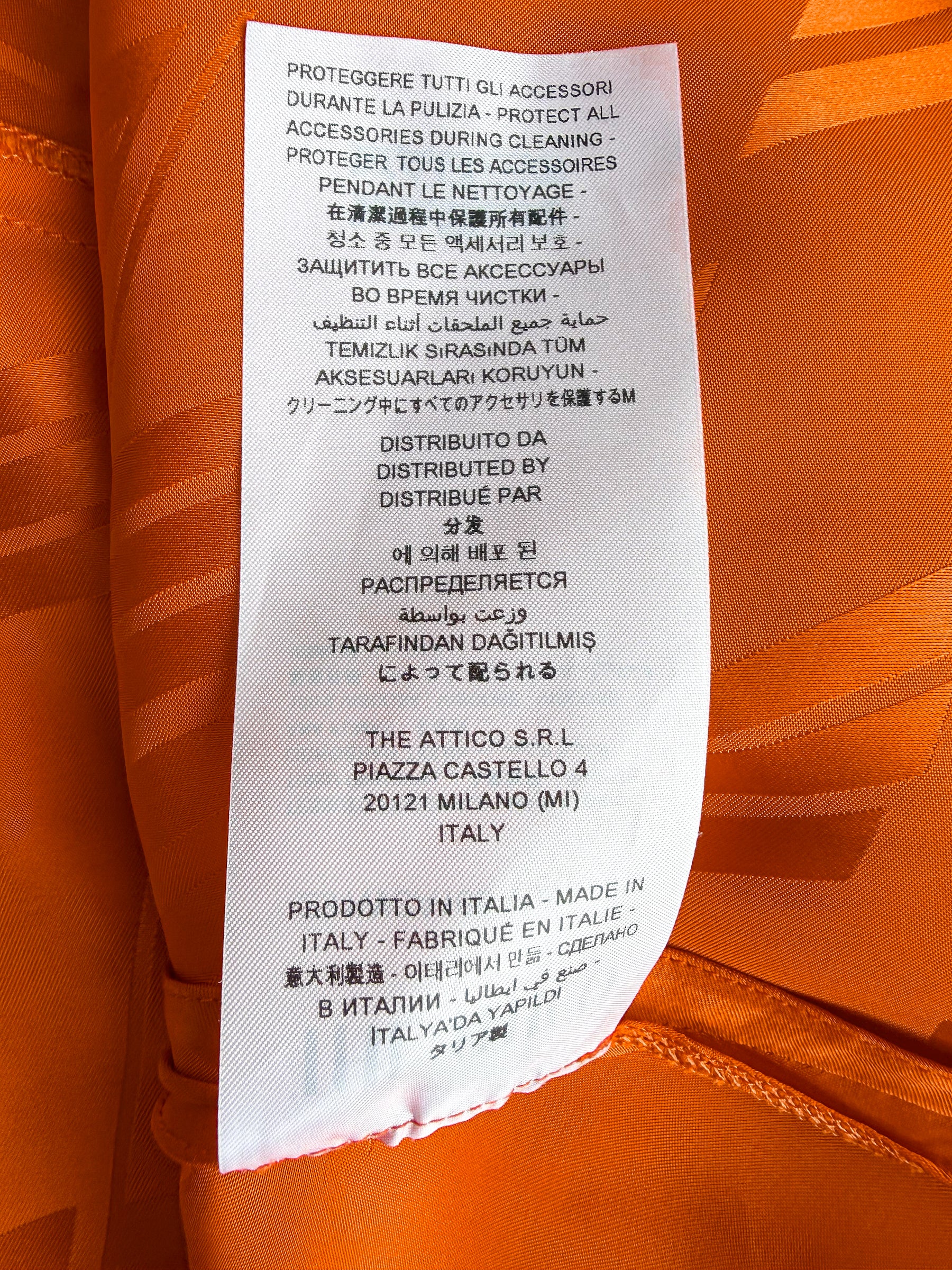 The Attico Orange Becky Halterneck Satin Mini Dress