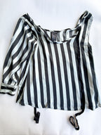 Ann Demeulemeester Silk Black & White One Shoulder Top