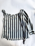 Ann Demeulemeester Silk Black & White One Shoulder Top