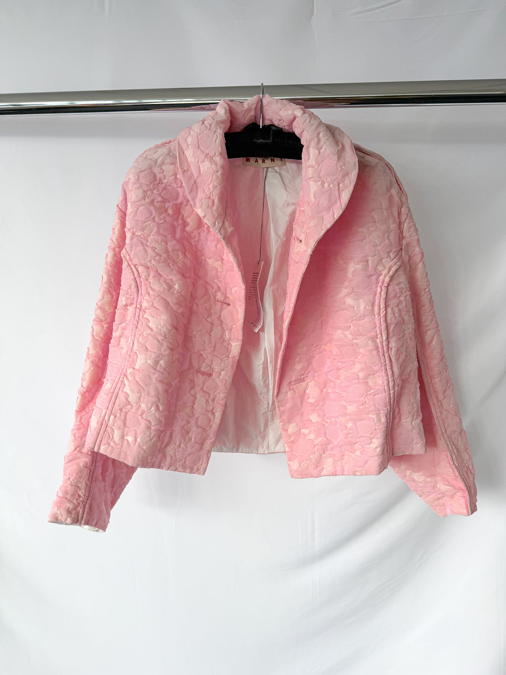 Marni Pink Floral Jacquard Quilted Jacket (IMPERFECT)