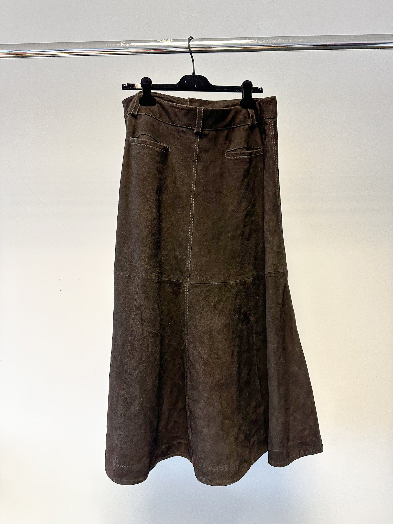 Sea New York Brown Suede Leather A-line Skirt - House Of Huntington